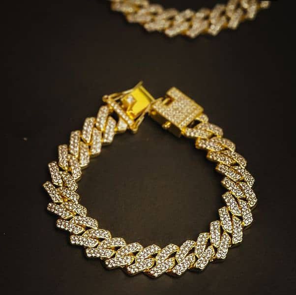 Golden Iced Out Miami Cuban Bracelet